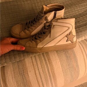 ShuShop White and Gray Ankle Booties